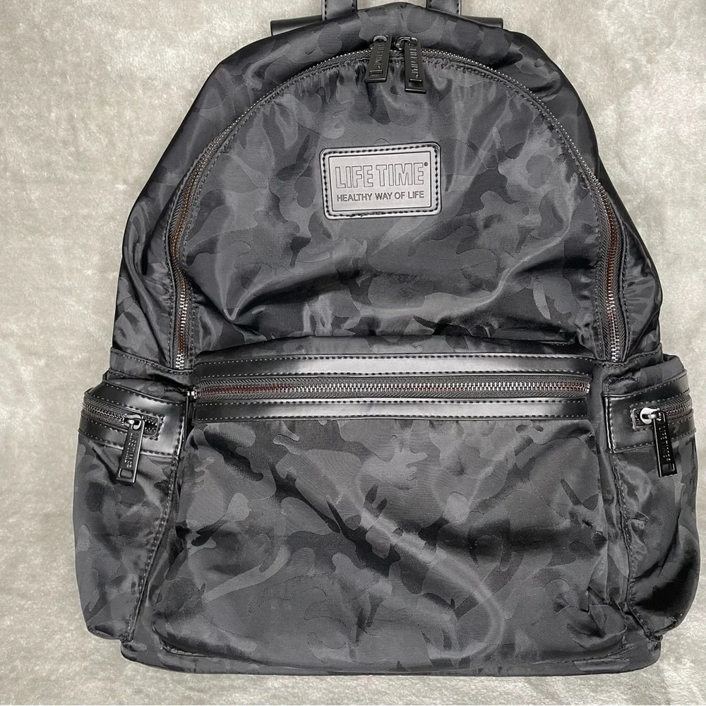 Life Time Black Camouflage Backpack Heavy Duty Everyday Carry OS